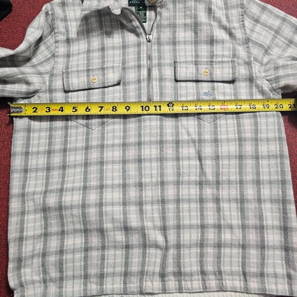 VTG Lauren Ralph Lauren Pastel Plaid Cotton Pullover Jacket Sz M Gray & Pink - Picture 10 of 11